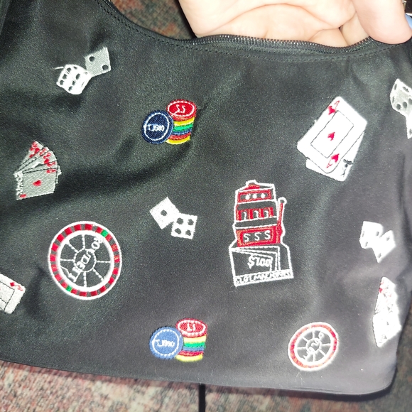 Black Casino-Themed Women's Shoulder Bag - Picture 9 of 16